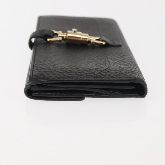 GUCCI New Jackie Long Wallet Leather Black Gold - Picture 9 of 16